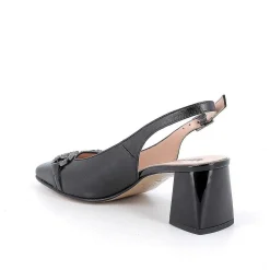 Scarpe Con Tacco|Igi&Co Decollete Con Cinturino Posteriore In Pelle Da Donna Nero