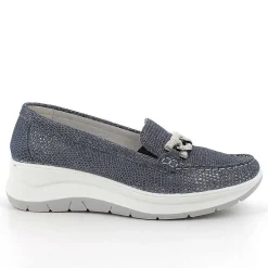 Mocassini E Slip On|Igi&Co Mocassini Con Zeppa In Pelle Da Donna Blu Iridescente