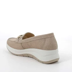 Zeppe|Igi&Co Mocassini Con Zeppa In Pelle Da Donna Beige Iridescente