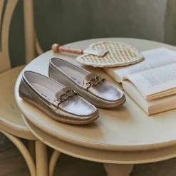 Mocassini E Slip On|Igi&Co Mocassini In Pelle Da Donna Taupe Laminato