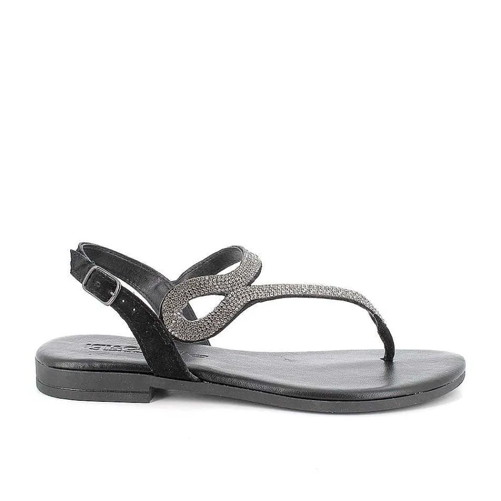 Sandali E Infradito|Igi&Co Sandali Con Infradito In Pelle Da Donna Nero