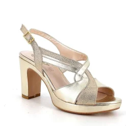 Scarpe Con Tacco|Igi&Co Sandali Con Tacco E Plateau Da Donna Platino