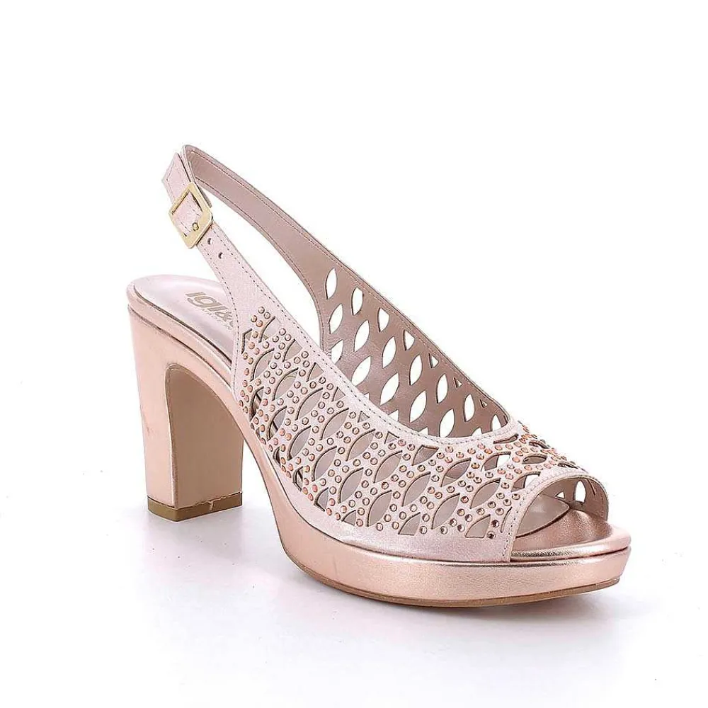 Scarpe Con Tacco|Igi&Co Sandali Con Tacco E Plateau Da Donna Rame