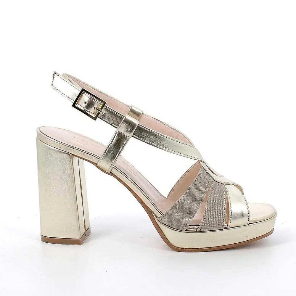Scarpe Con Tacco|Igi&Co Sandali Con Tacco E Plateau Da Donna Platino