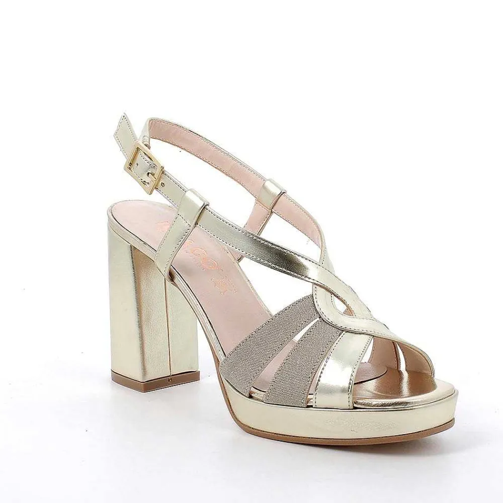 Scarpe Con Tacco|Igi&Co Sandali Con Tacco E Plateau Da Donna Platino