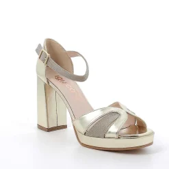 Scarpe Con Tacco|Igi&Co Sandali Con Tacco E Plateau Da Donna Platino
