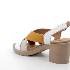 Scarpe Con Tacco|Igi&Co Sandali Con Tacco In Pelle Da Donna Bianco-Ocra-Beige