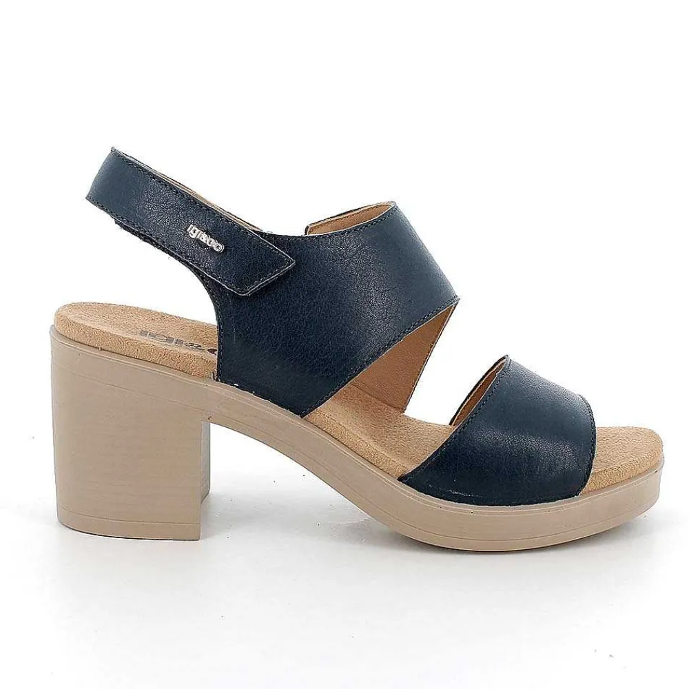 Scarpe Con Tacco|Igi&Co Sandali Con Tacco In Pelle Da Donna Navy