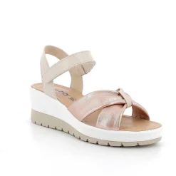 Zeppe|Igi&Co Sandali Con Zeppa Da Donna Panna-Rosa Perlato