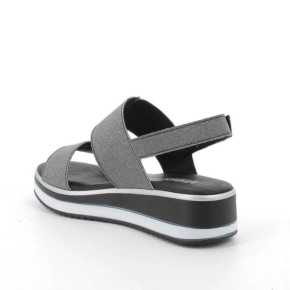 Zeppe|Igi&Co Sandali Con Zeppa Da Donna Nero Glitter