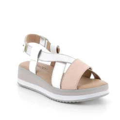 Zeppe|Igi&Co Sandali Con Zeppa Da Donna Bianco-Argento