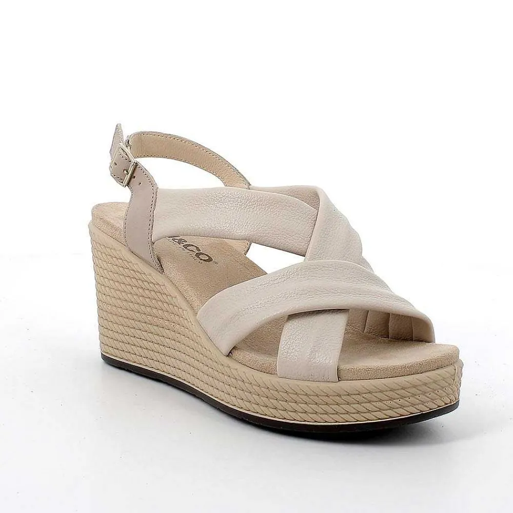 Zeppe|Igi&Co Sandali Con Zeppa Da Donna Sabbia