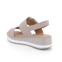 Zeppe|Igi&Co Sandali Con Zeppa Da Donna Rosa Antico Glitter