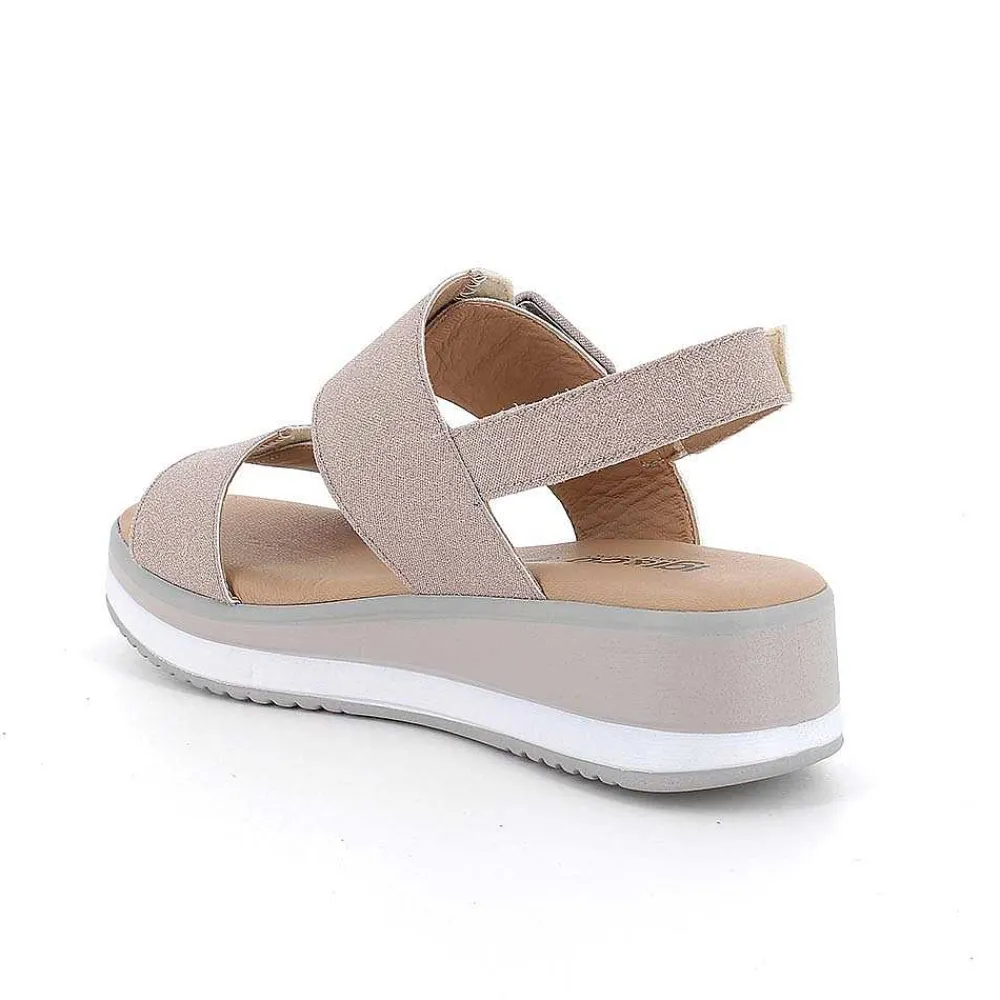 Zeppe|Igi&Co Sandali Con Zeppa Da Donna Rosa Antico Glitter