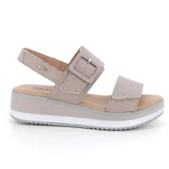 Zeppe|Igi&Co Sandali Con Zeppa Da Donna Rosa Antico Glitter