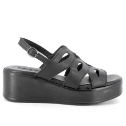 Zeppe|Igi&Co Sandali Con Zeppa In Pelle Da Donna Nero