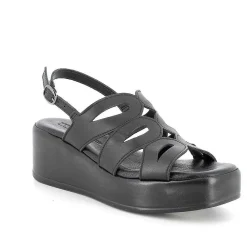 Zeppe|Igi&Co Sandali Con Zeppa In Pelle Da Donna Nero