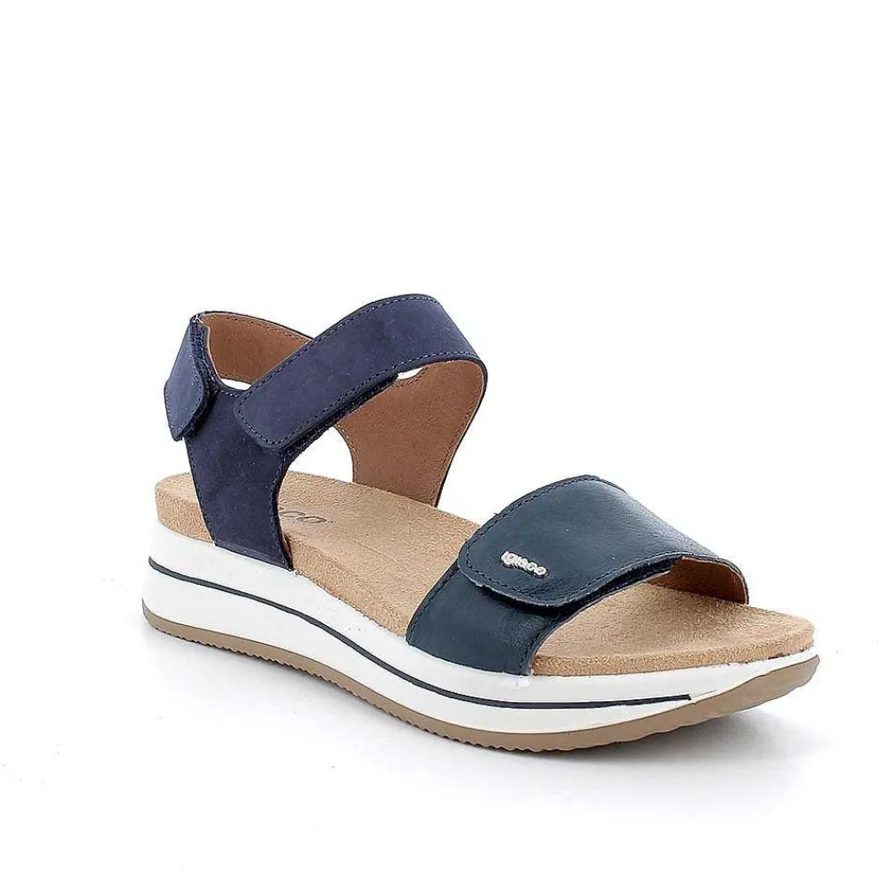 Zeppe|Igi&Co Sandali Con Zeppa In Pelle Da Donna Navy