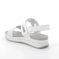 Zeppe|Igi&Co Sandali Con Zeppa In Pelle Da Donna Argento-Bianco