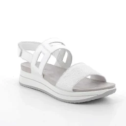 Zeppe|Igi&Co Sandali Con Zeppa In Pelle Da Donna Argento-Bianco