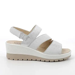 Zeppe|Igi&Co Sandali Con Zeppa In Pelle Da Donna Bianco Iridescente