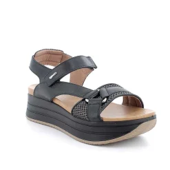 Zeppe|Igi&Co Sandali Con Zeppa In Pelle Da Donna Nero