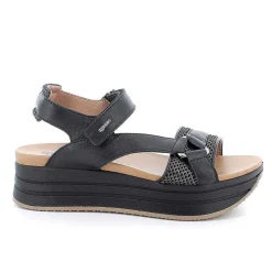 Zeppe|Igi&Co Sandali Con Zeppa In Pelle Da Donna Nero