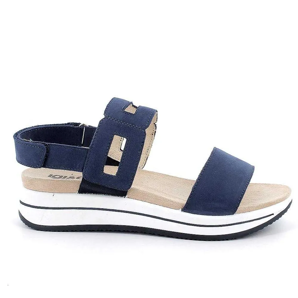 Zeppe|Igi&Co Sandali Con Zeppa In Pelle Da Donna Blu