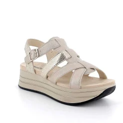 Zeppe|Igi&Co Sandali Con Zeppa In Pelle Da Donna Champagne