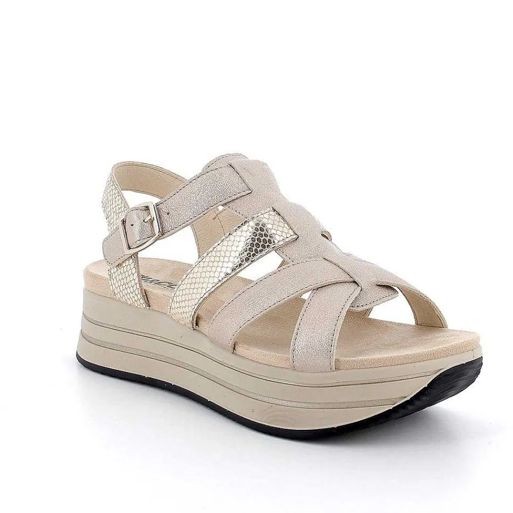 Zeppe|Igi&Co Sandali Con Zeppa In Pelle Da Donna Champagne