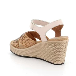 Zeppe|Igi&Co Sandali Con Zeppa In Pelle Da Donna Ecru-Beige