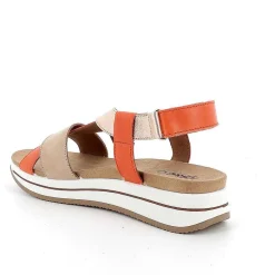 Zeppe|Igi&Co Sandali Con Zeppa In Pelle Da Donna Beige-Arancio