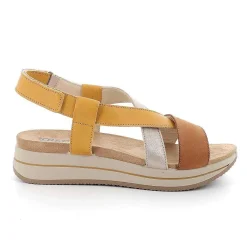 Zeppe|Igi&Co Sandali Con Zeppa In Pelle Da Donna Cuoio-Giallo