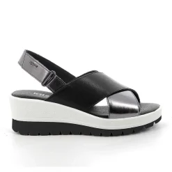 Zeppe|Igi&Co Sandali Con Zeppa In Pelle Da Donna Nero