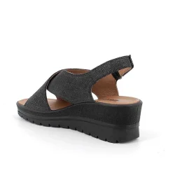 Zeppe|Igi&Co Sandali Con Zeppa In Pelle Da Donna Nero Iridescente