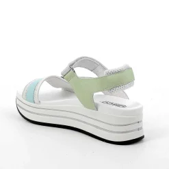 Zeppe|Igi&Co Sandali Con Zeppa In Pelle Da Donna Bianco-Verde