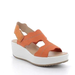 Zeppe|Igi&Co Sandali Con Zeppa In Pelle Da Donna Arancione