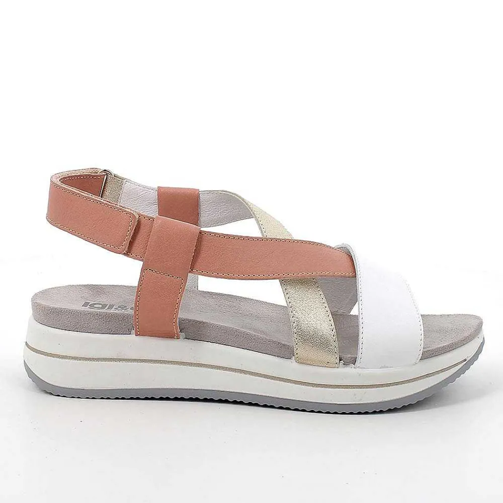 Zeppe|Igi&Co Sandali Con Zeppa In Pelle Da Donna Bianco-Cipria