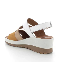 Zeppe|Igi&Co Sandali Con Zeppa In Pelle Da Donna Senape-Bianco