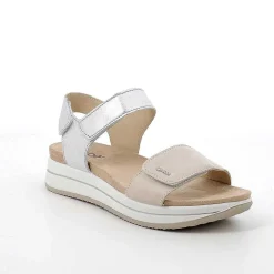 Zeppe|Igi&Co Sandali Con Zeppa In Pelle Da Donna Panna-Argento