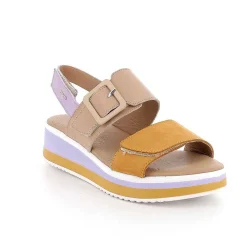 Zeppe|Igi&Co Sandali Con Zeppa In Pelle Da Donna Senape-Beige