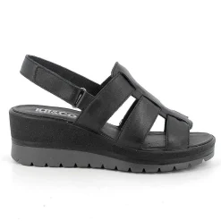 Zeppe|Igi&Co Sandali Con Zeppa In Pelle Da Donna Nero