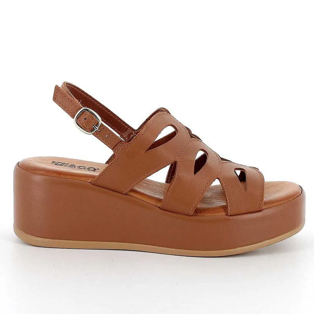 Zeppe|Igi&Co Sandali Con Zeppa In Pelle Da Donna Cuoio