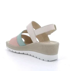 Zeppe|Igi&Co Sandali Con Zeppa In Pelle Da Donna Rosa-Acquamarina