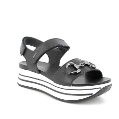 Zeppe|Igi&Co Sandali Con Zeppa In Pelle Da Donna Nero