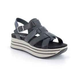 Zeppe|Igi&Co Sandali Con Zeppa In Pelle Da Donna Nero