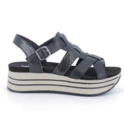 Zeppe|Igi&Co Sandali Con Zeppa In Pelle Da Donna Nero