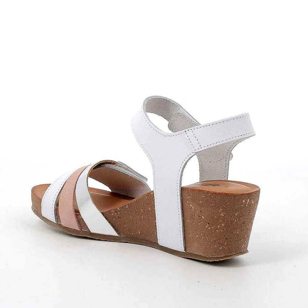 Zeppe|Igi&Co Sandali Con Zeppa In Pelle Da Donna Bianco-Argento