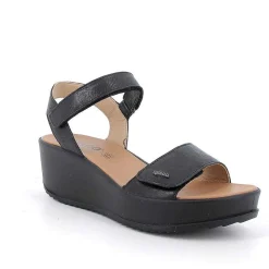 Zeppe|Igi&Co Sandali Con Zeppa In Pelle Da Donna Nero