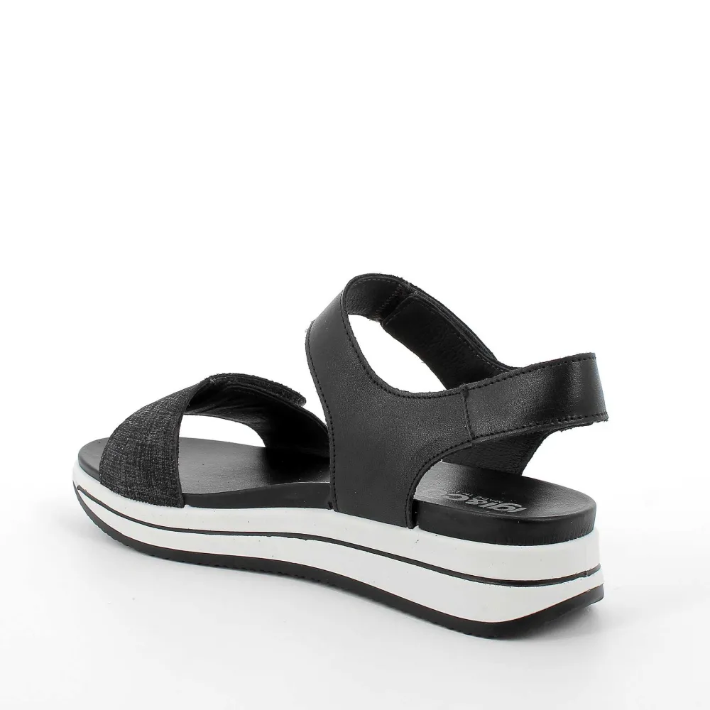 Zeppe|Igi&Co Sandali Con Zeppa In Pelle Da Donna Nero